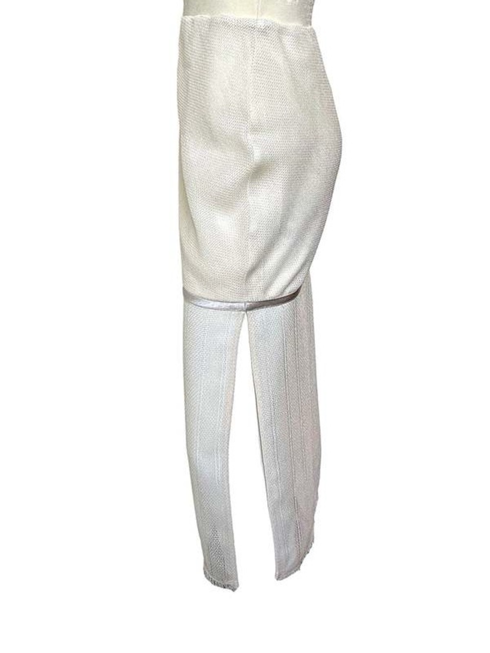 Helmut Lang White Two-Tone Midi Pencil Skirt - Picture 4 of 14